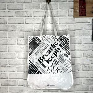LuLuLemon Black & White Large reusable Tote Bag